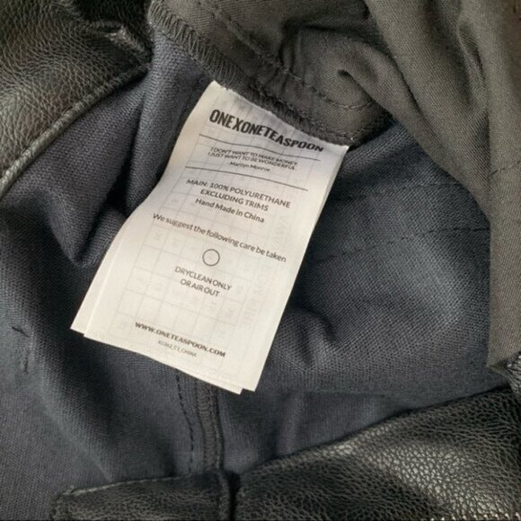 Free People One Teaspoon Apollo Pant Straight Leg Faux leather Black Size S - Picture 8 of 16